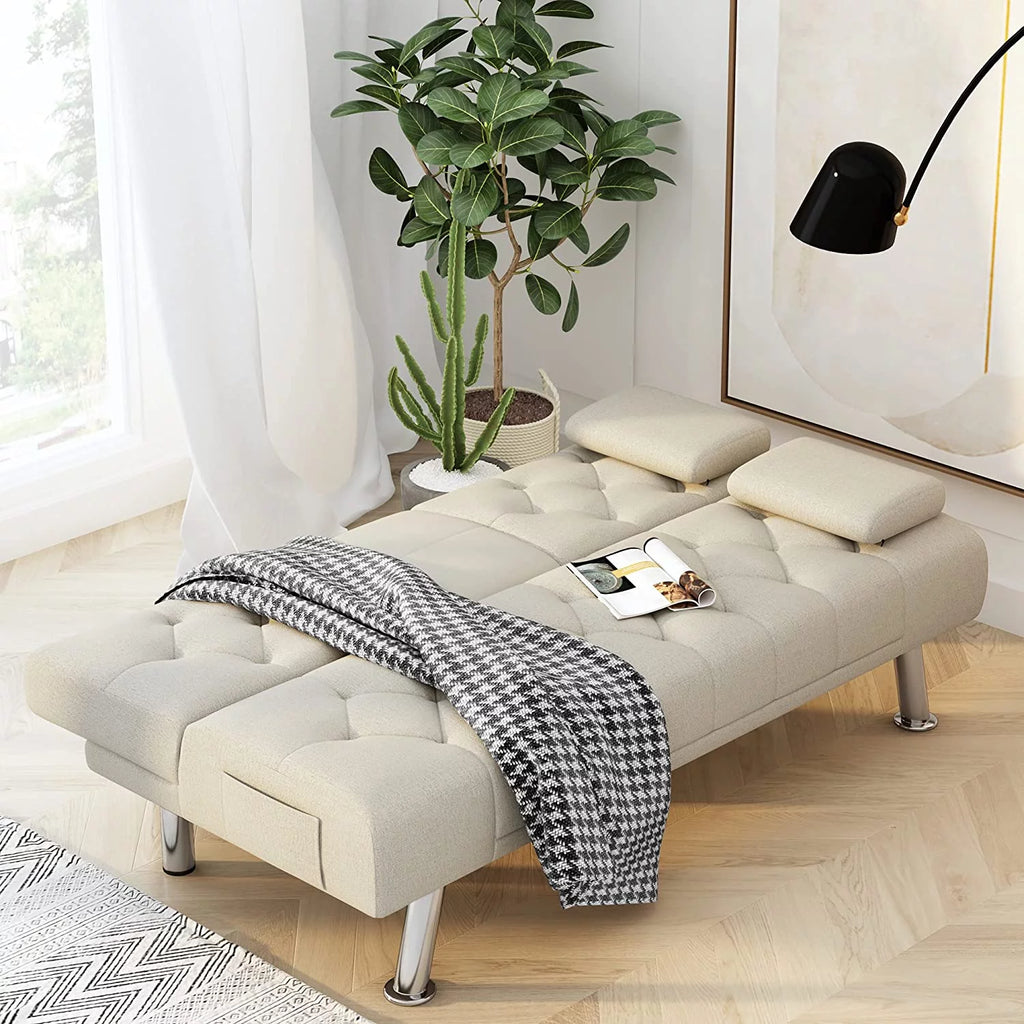 Gray Convertible Futon Sofa Bed Z579004