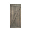 Gray Stained Pine Wood Single Barn Door N814