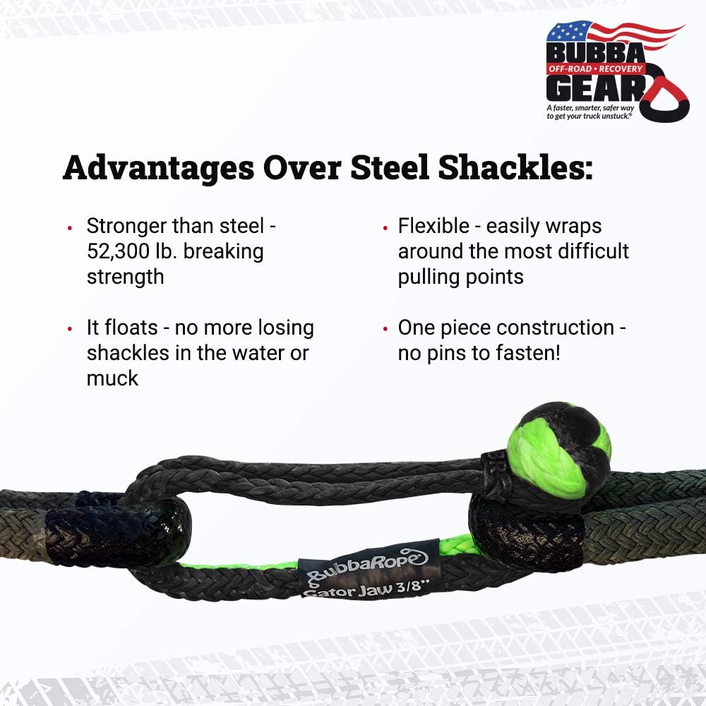 Green Pack of 2 Synthetic Tow Shackle A5655