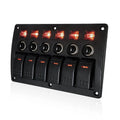 4/6/8 Gang Pre Wired Rocker Switch Panel Waterproof 12V 24V with Fuse B9777