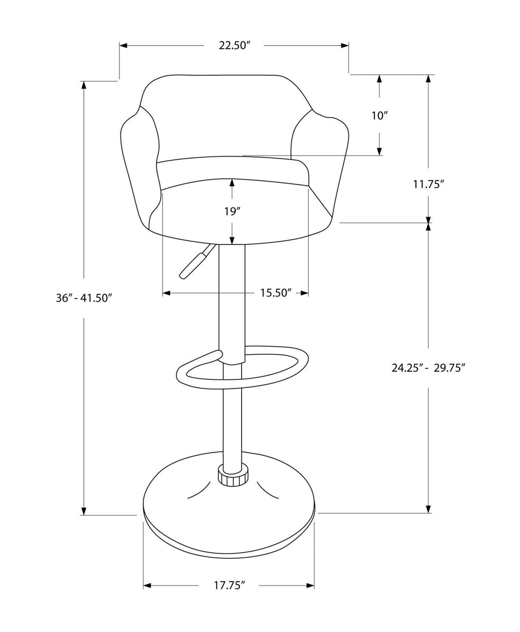 White Solid Wood MDF Barstool P556407