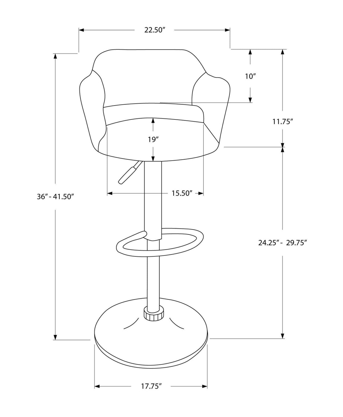 White Solid Wood MDF Barstool P556407