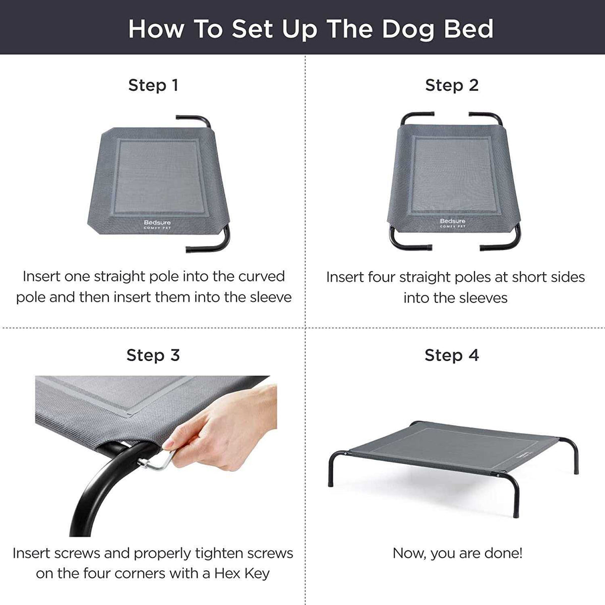 Large Elevated Cooling Outdoor Dog Bed H965