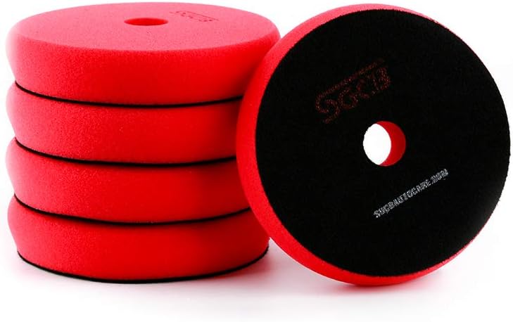 5" Foam Polishing Sponge Pad Pack of 5, Hook & Loop Finishing Buffing Grinding Foam Disc Pad D95883