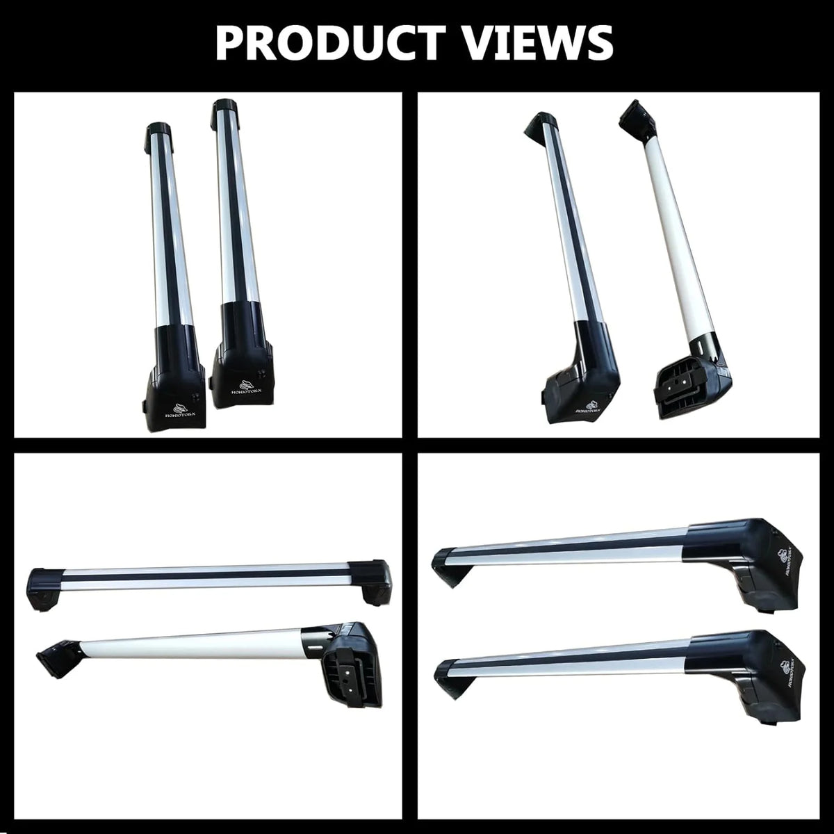 Silver Lockable Roof Rack Crossbars D9218
