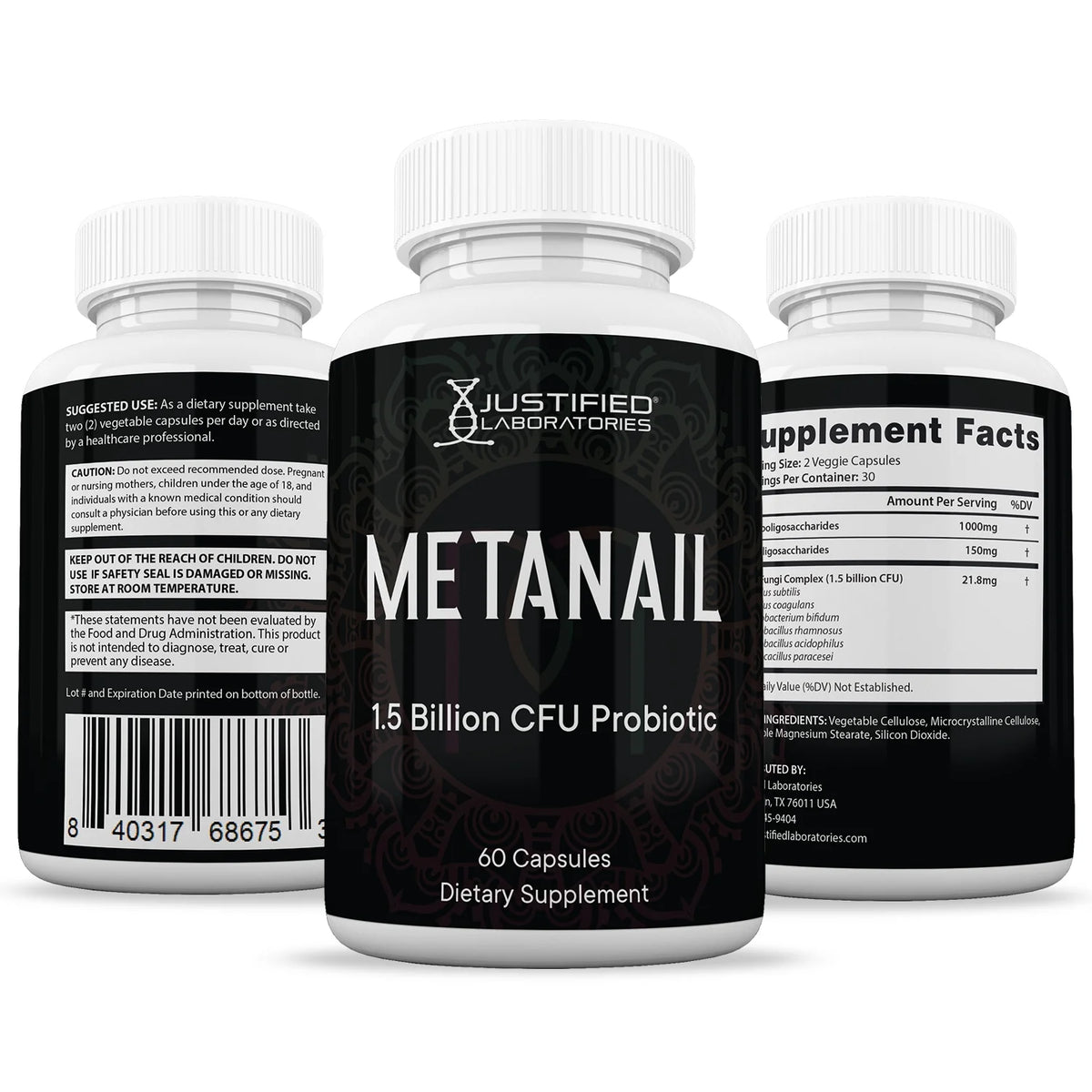 (2 Pack) 1.5 Billion CFU Probiotic Nail Support 120 Capsules Y638831