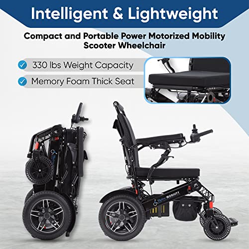 Lightweight Fold Electric Wheelchair (Blue, 17 Inches Seat Width) N450551