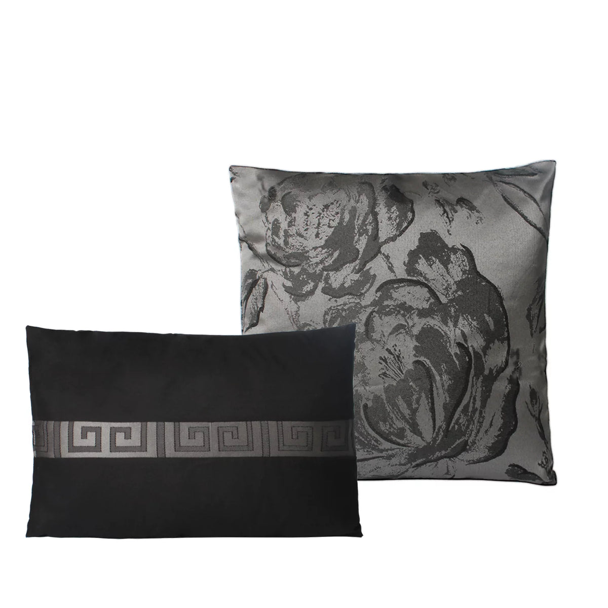 8 Piece Jacquard Fabric Patchwork Comforter Set Queen Size Gray U708