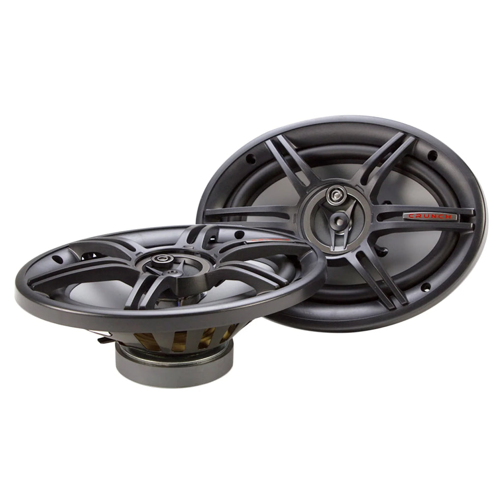 6.5 3-Way Black Car Speakers (Pair), 6x9 3-Way Car Black Speakers (Pair), 4-Channel Marine Amplifier, 18 AWG 50 Feet Speaker Wire Cable G4573