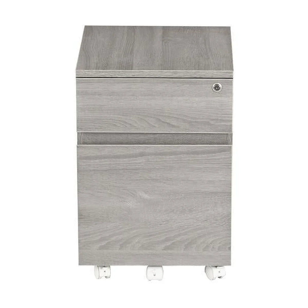 Grey Two Drawer Vertical Filing Cabinet with Lock J92580