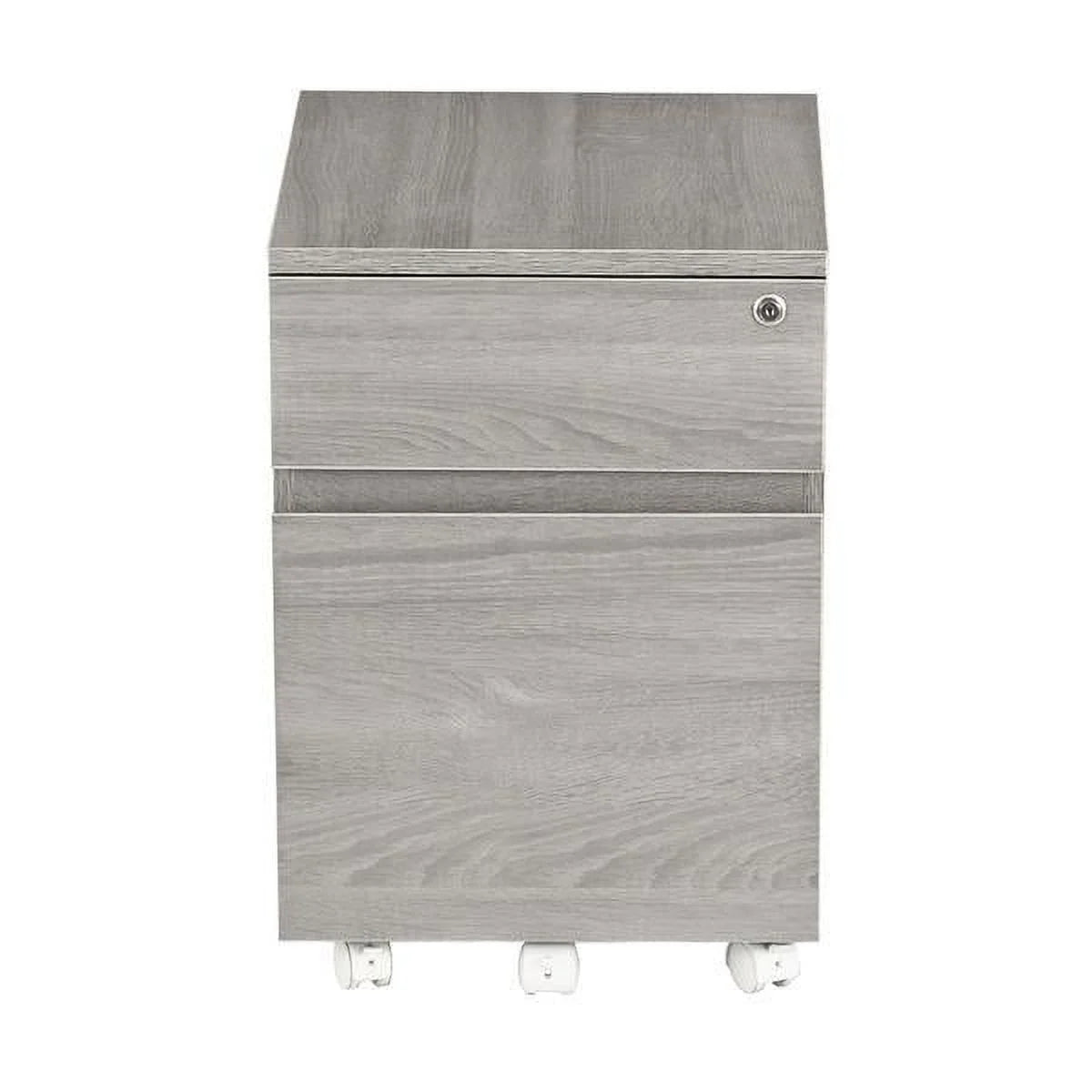 Grey Two Drawer Vertical Filing Cabinet with Lock J92580