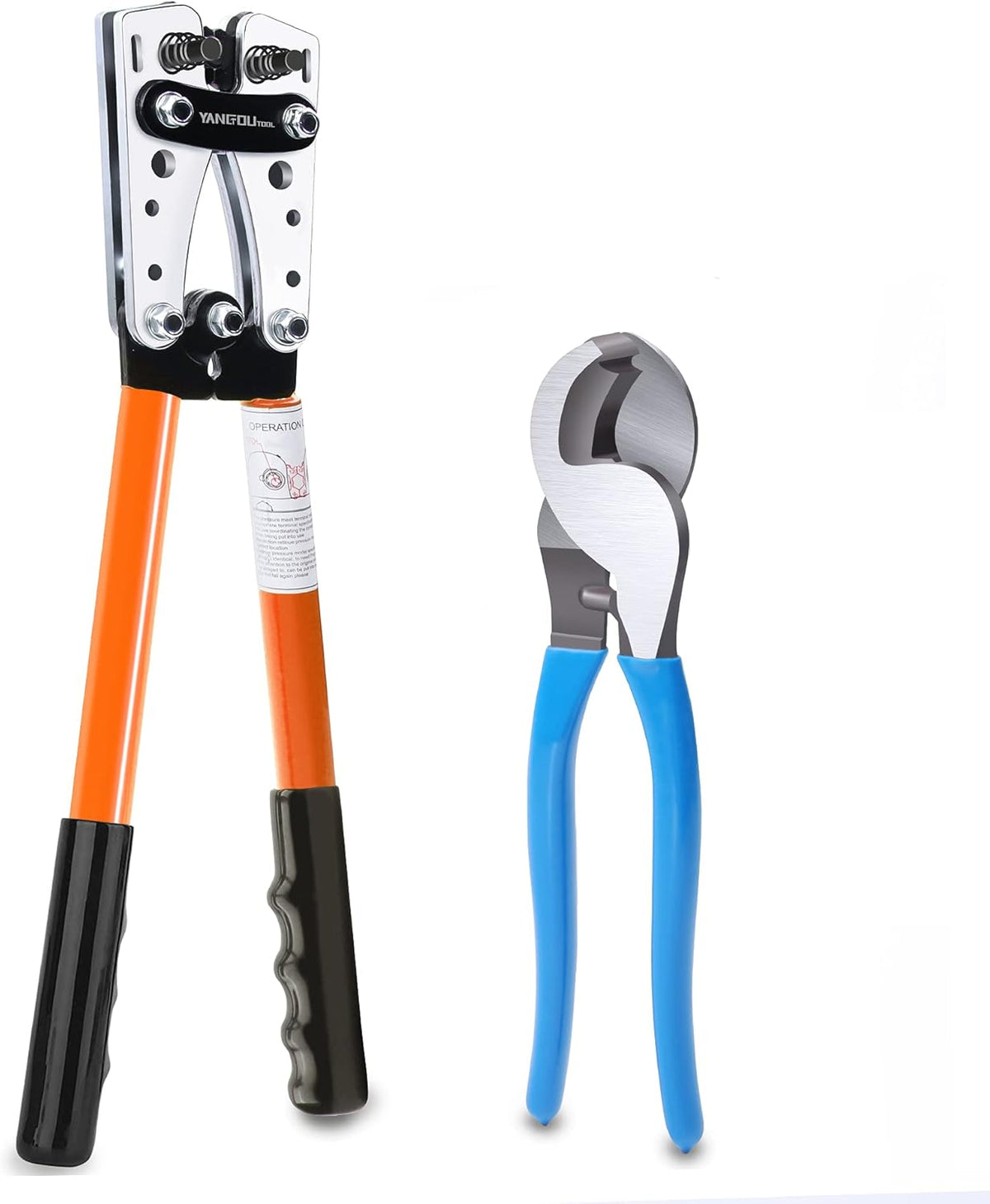 Cable Lug Crimping Tool for Copper Lugs, AWG 1/0-10, Pack of 2 W847