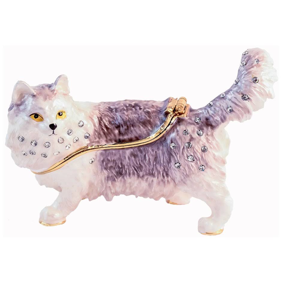 White Cat Gold Plating Trinket Box R548606