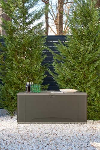 Brown 73 Gal Weather Resistant Resin Deck Box T256229