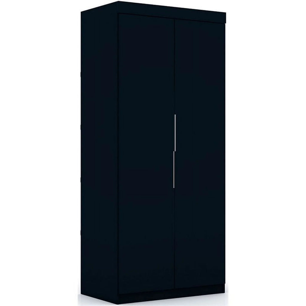 Blue Wood Sectional Corner Wardrobe Closet L675