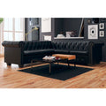 Chesterfield Corner Sofa 5-Seater Black Faux Leather V1288