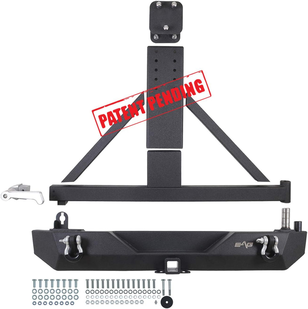 Steel Rear Bumper with Assembled Tire Carrier Black Textured O56043