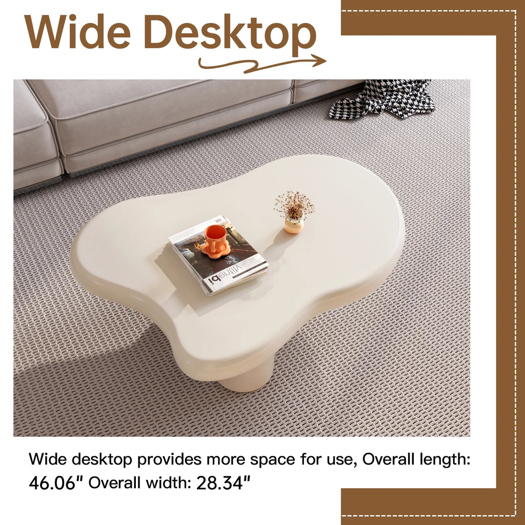 White 46.06 Inch Irregular Coffee Table Z242