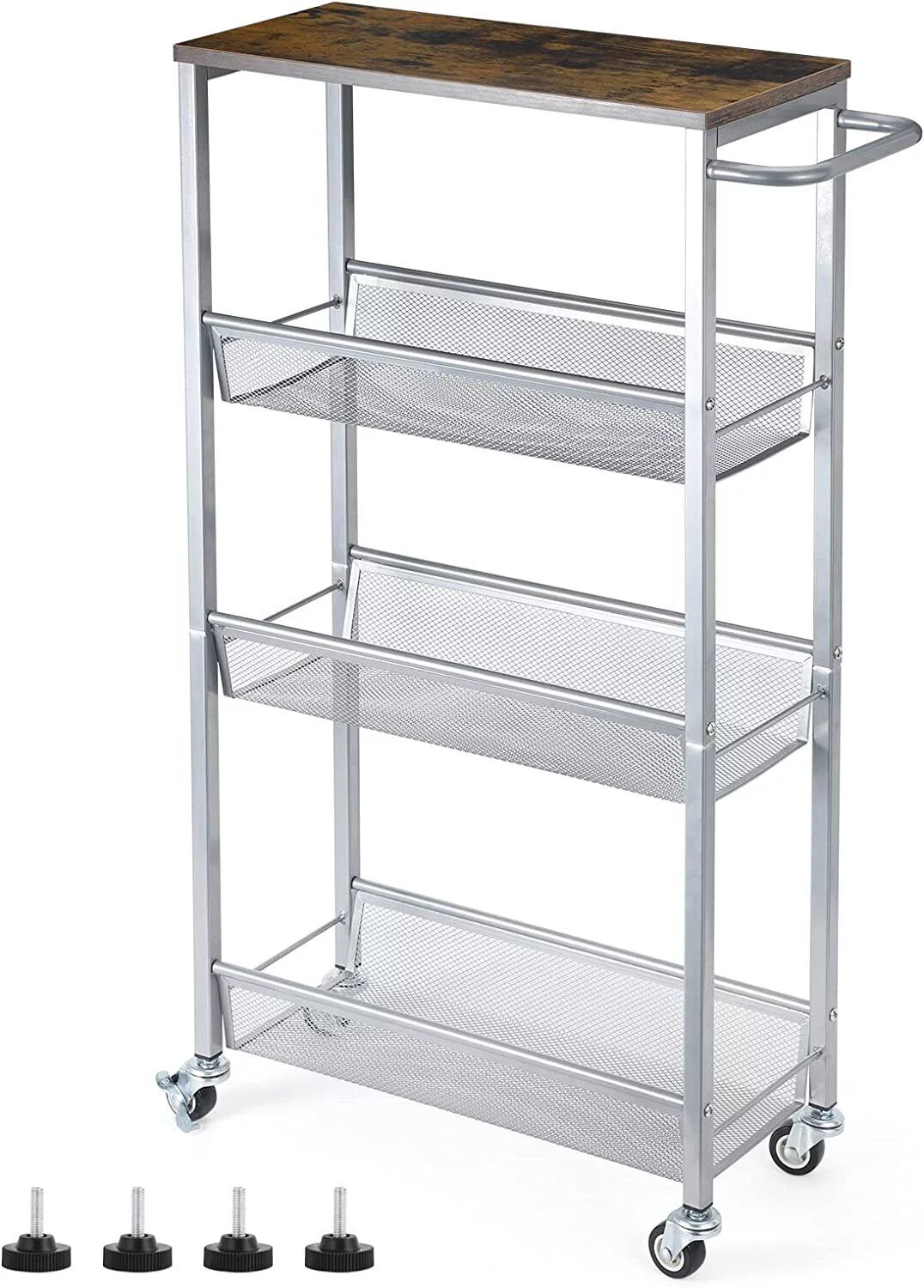 4 Tier Slim Rolling Storage Cart with Handle U16584