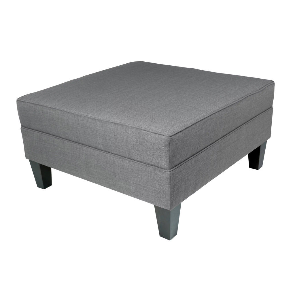 Blue Oversized Fabric Upholstered Ottoman D55911