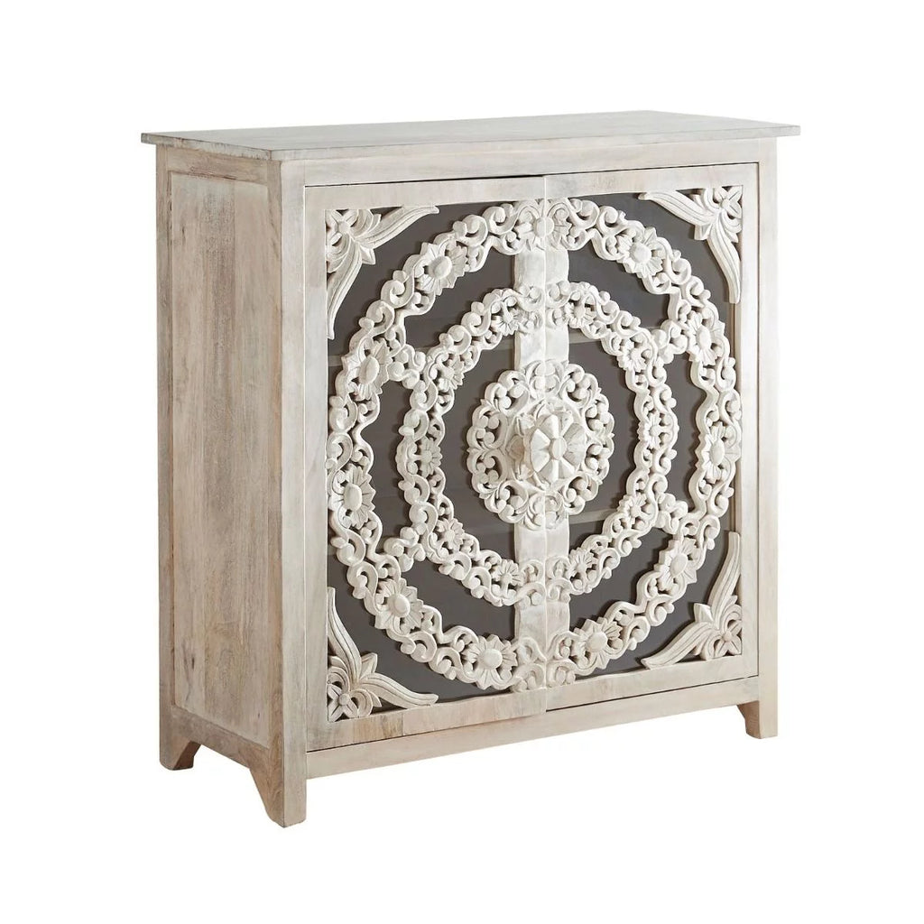 Arched Floral Carved Glass Door Sideboard V6242