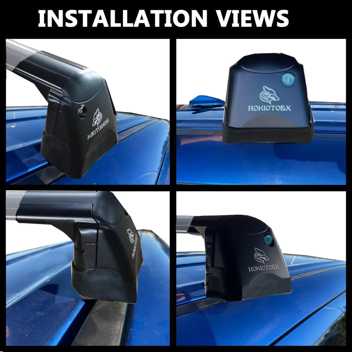 Silver Lockable Roof Rack Crossbars D9218
