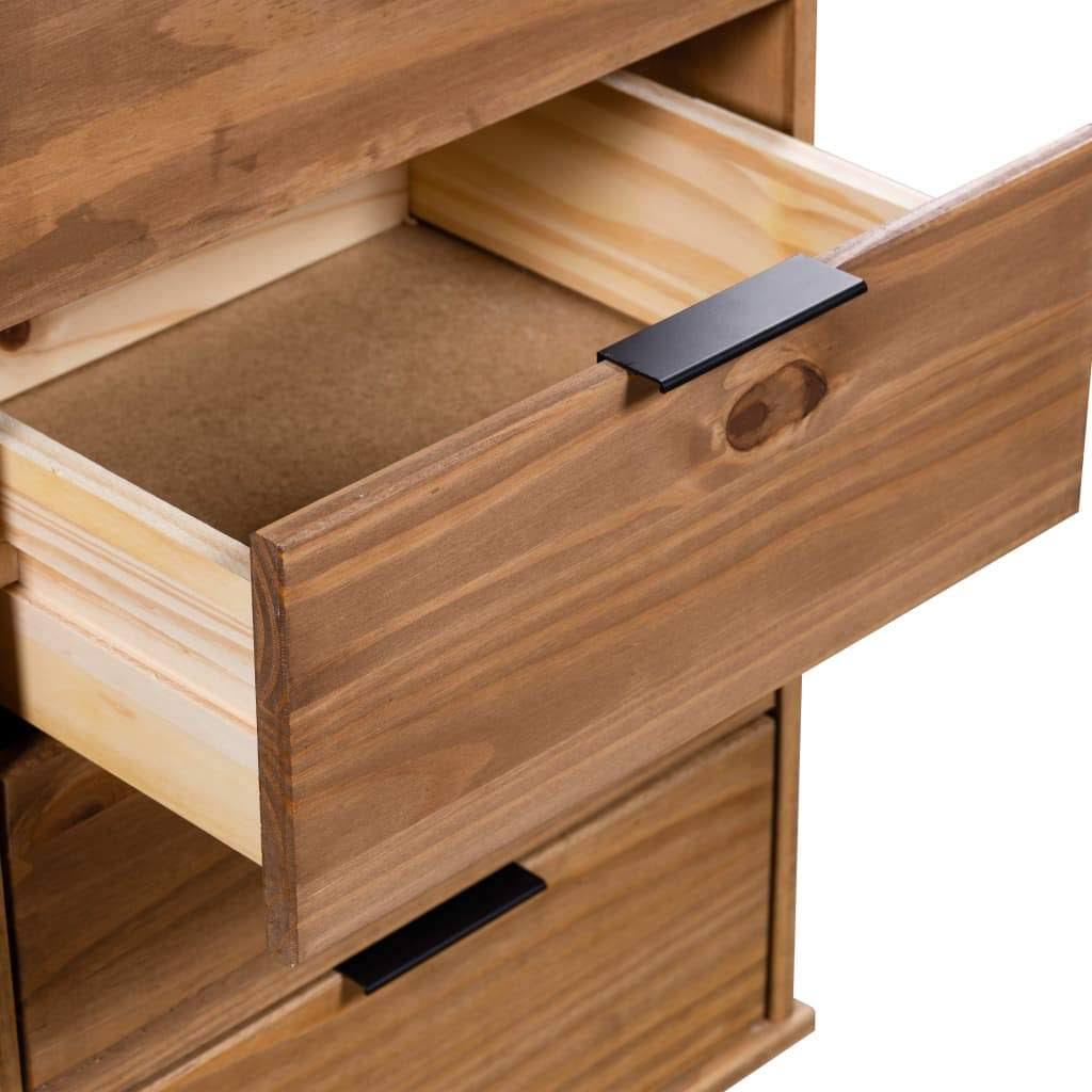 Drawer Cabinet Gray Solid Pine Wood L8655