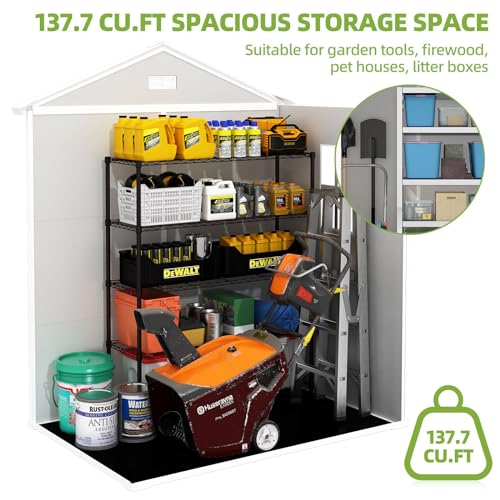 Outdoor Resin Storage Shed with Floor (6 * 4.4 FT) V677