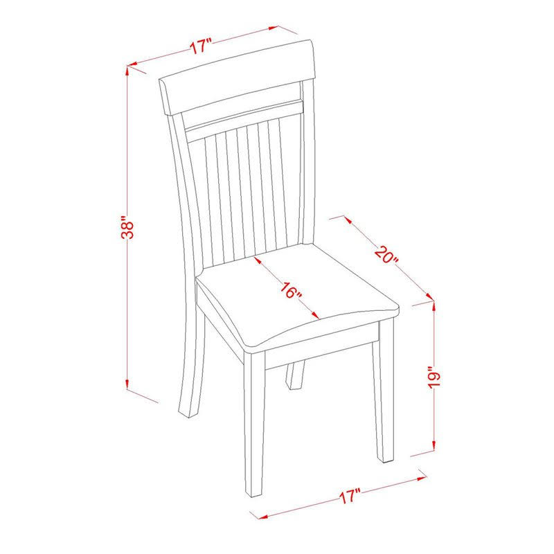 Set of 2 Dining Chairs with Linen Seat T33835