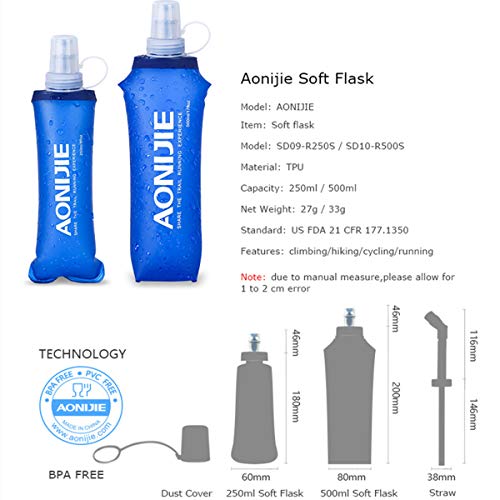 5L Outdoor Sport Camping Backpack Hydration Vest Pack with 500ml Soft Flask K8412