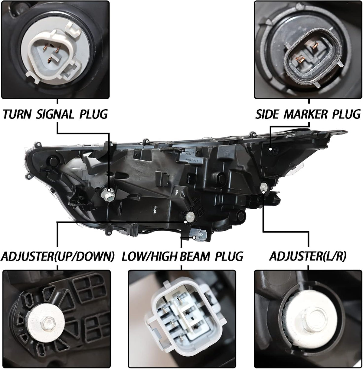 LED Headlights Assembly with Black Bezel Passenger Side Z5054