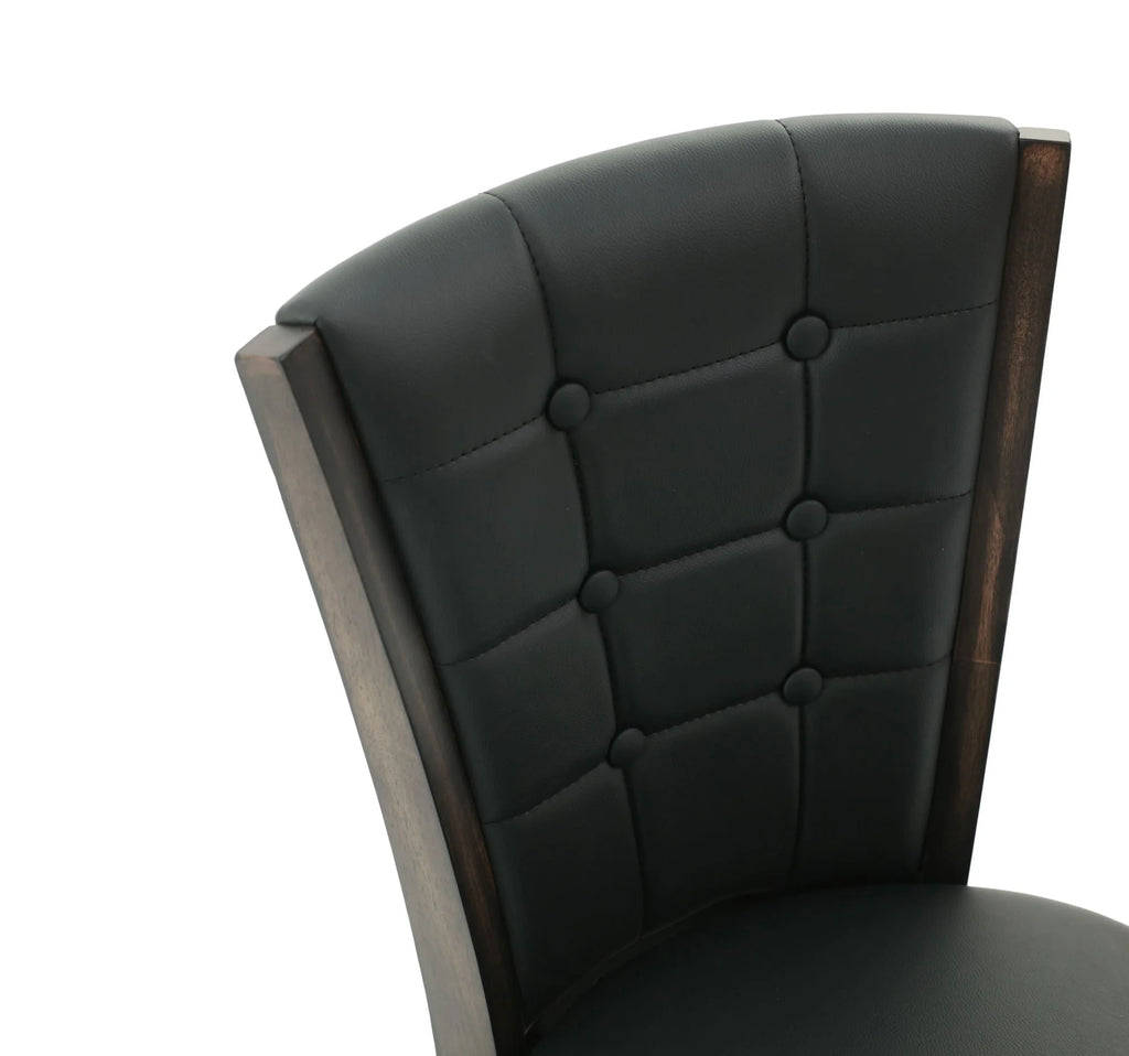 Black Faux Leather Swivel Counter Chair Set of 2 W351955