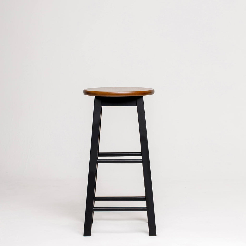 Black Round Acacia Counter Stool T724