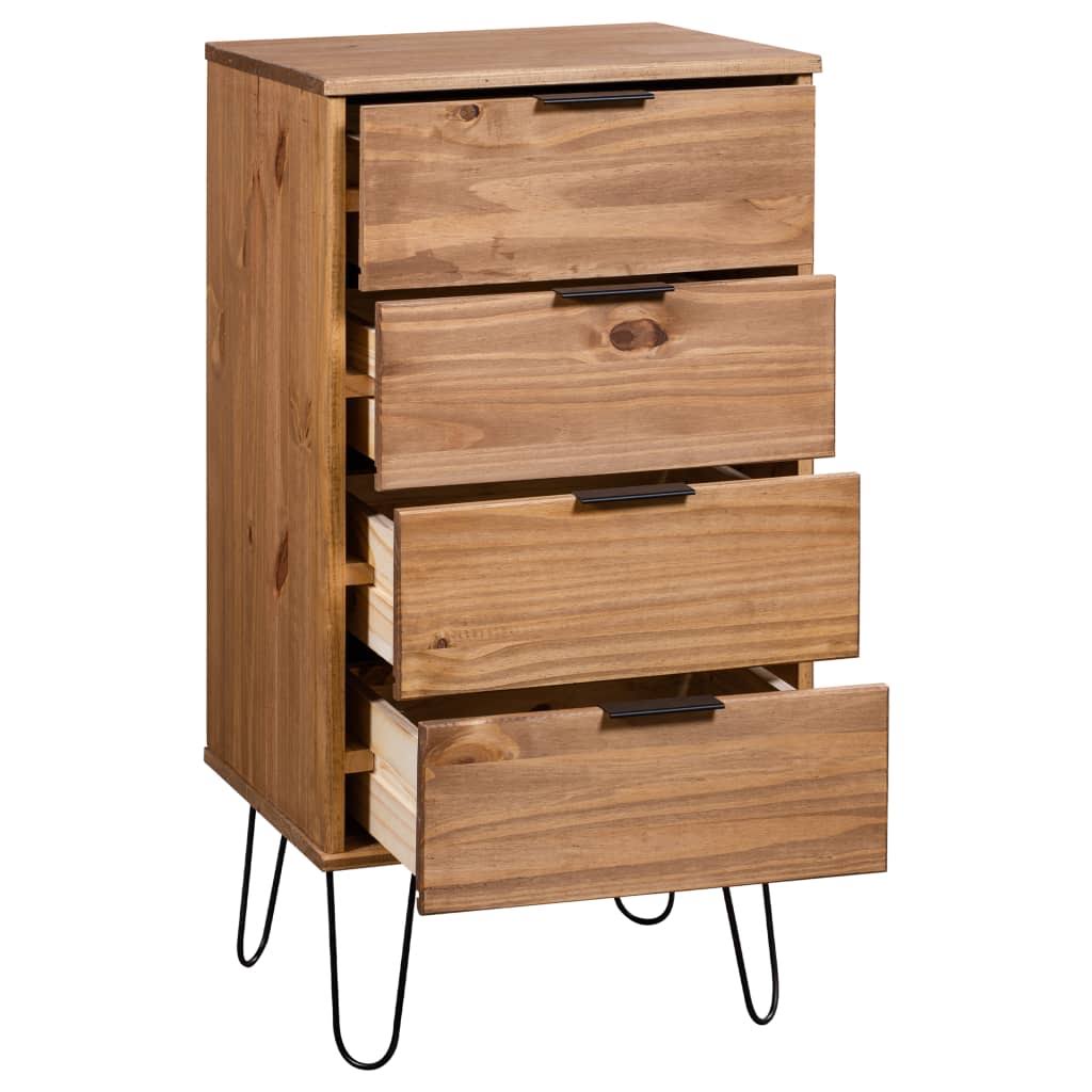 Drawer Cabinet Gray Solid Pine Wood L8655