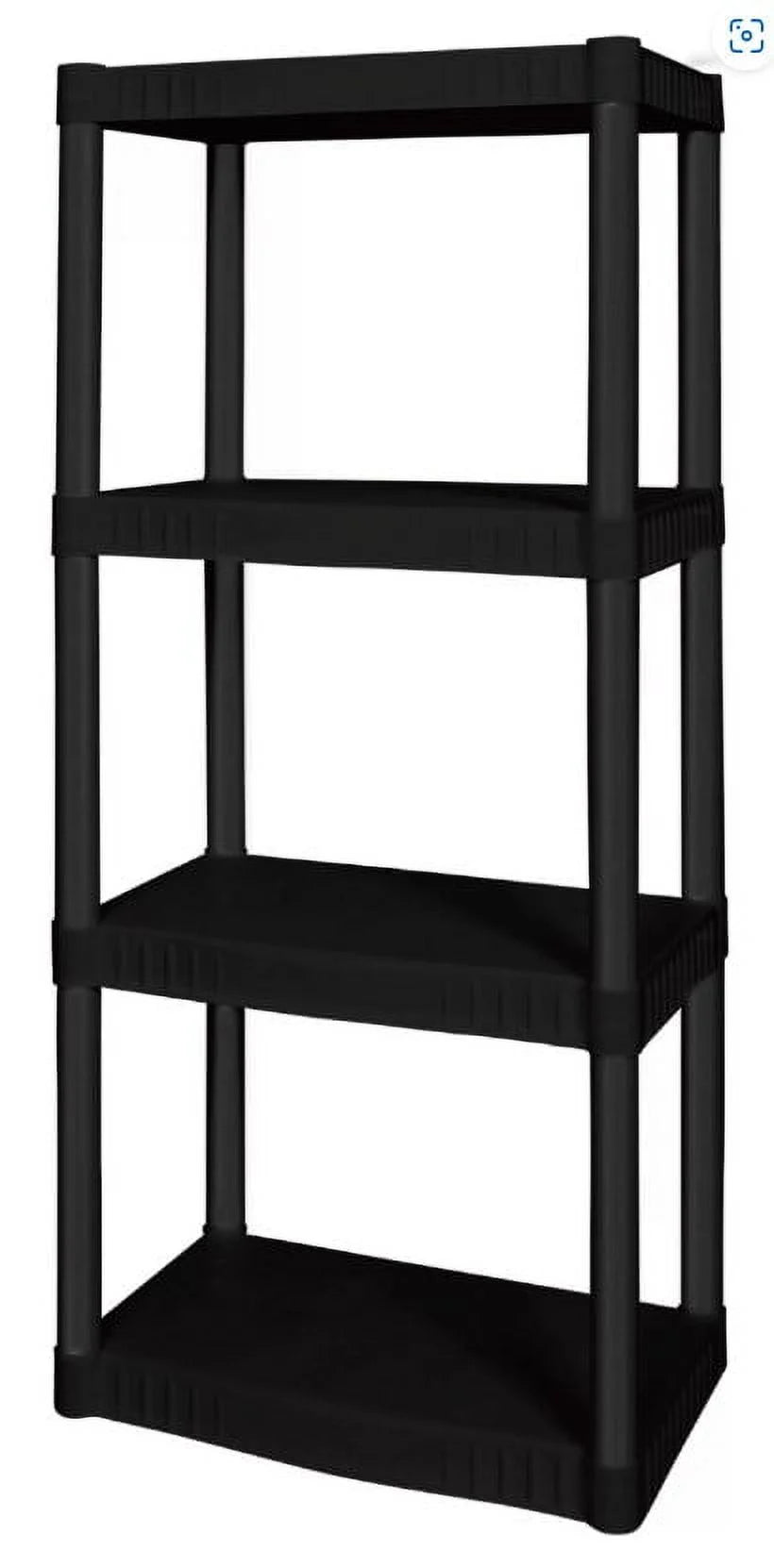 Plastic 4-Tier Storage Shelves Black W243
