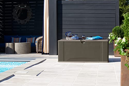 Brown 73 Gal Weather Resistant Resin Deck Box T256229