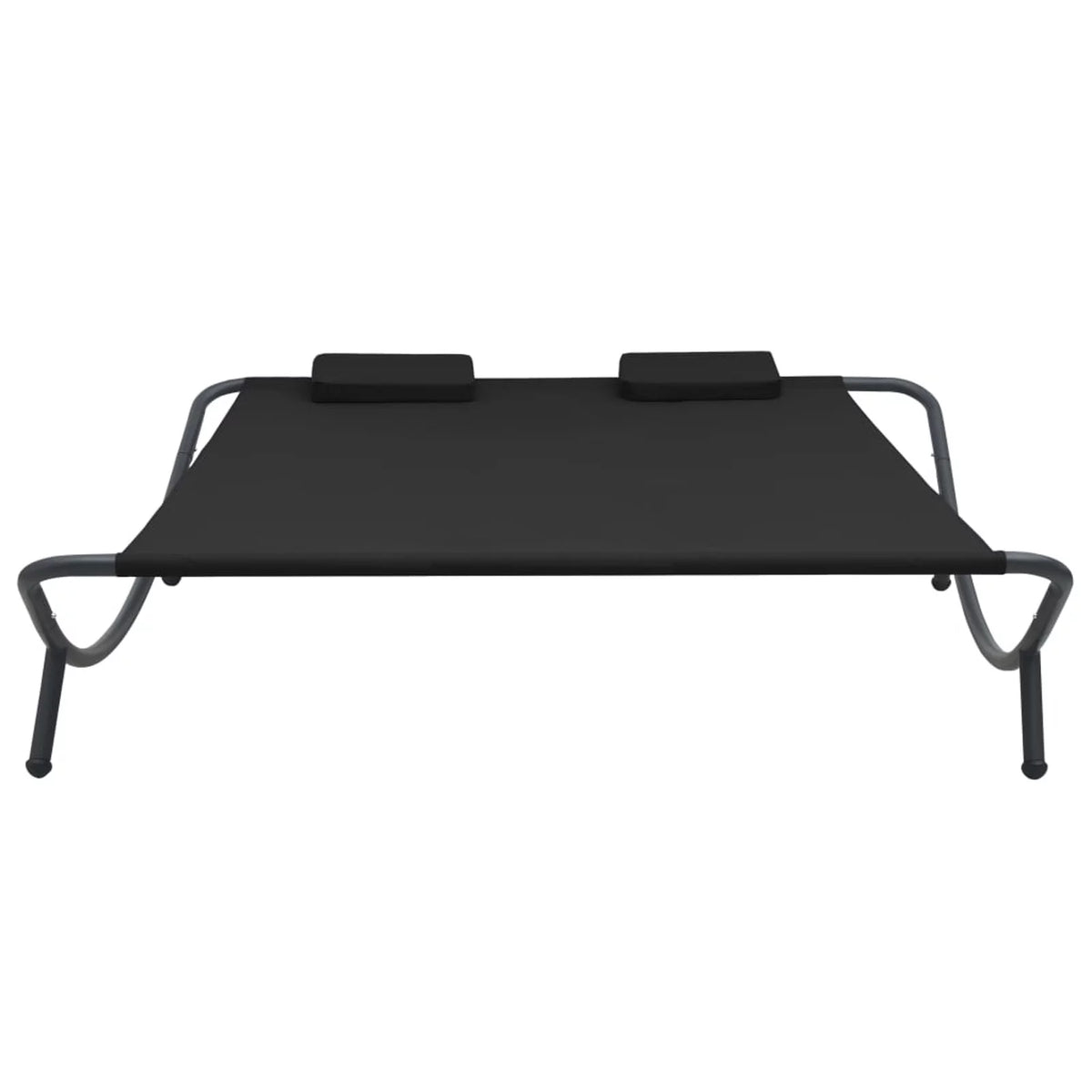 Outdoor Lounge Bed with 2 Pillows Fabric Steel Frame Z68337