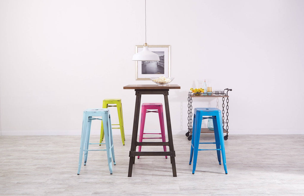 Antique Pink Metal Barstool 2-Pack R128