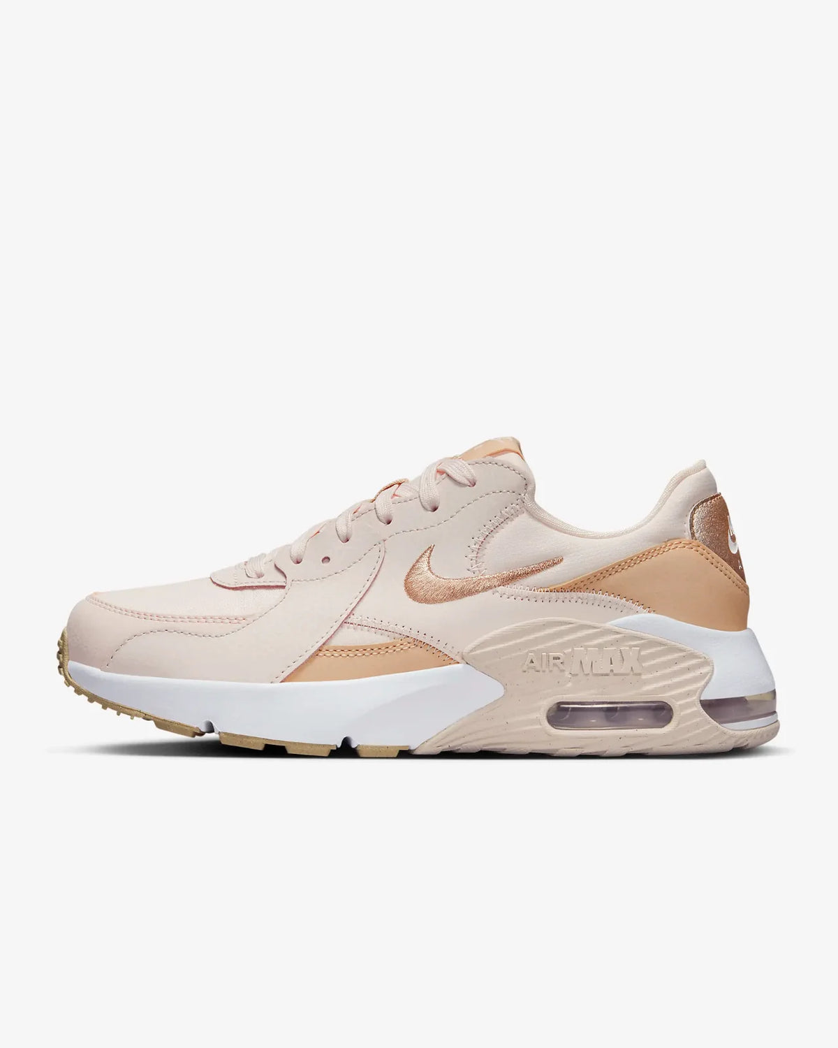 Soft Pink White Leather Running Shoes V6601