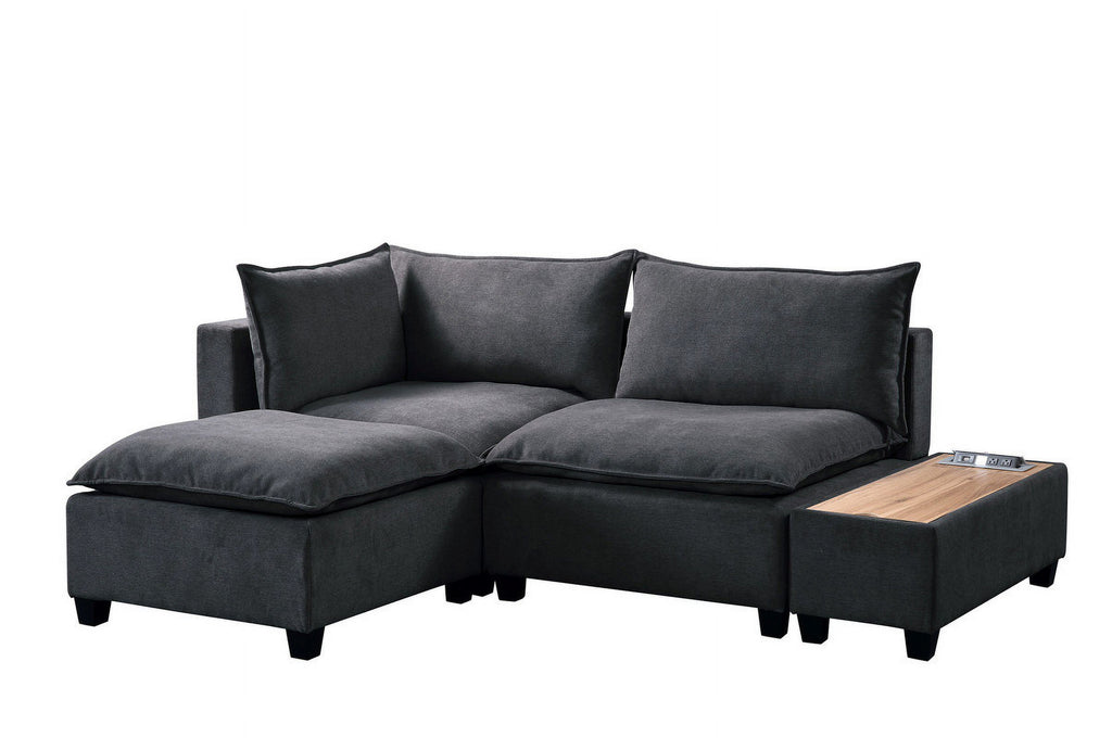 Dark Gray Fabric Sectional Set P35021