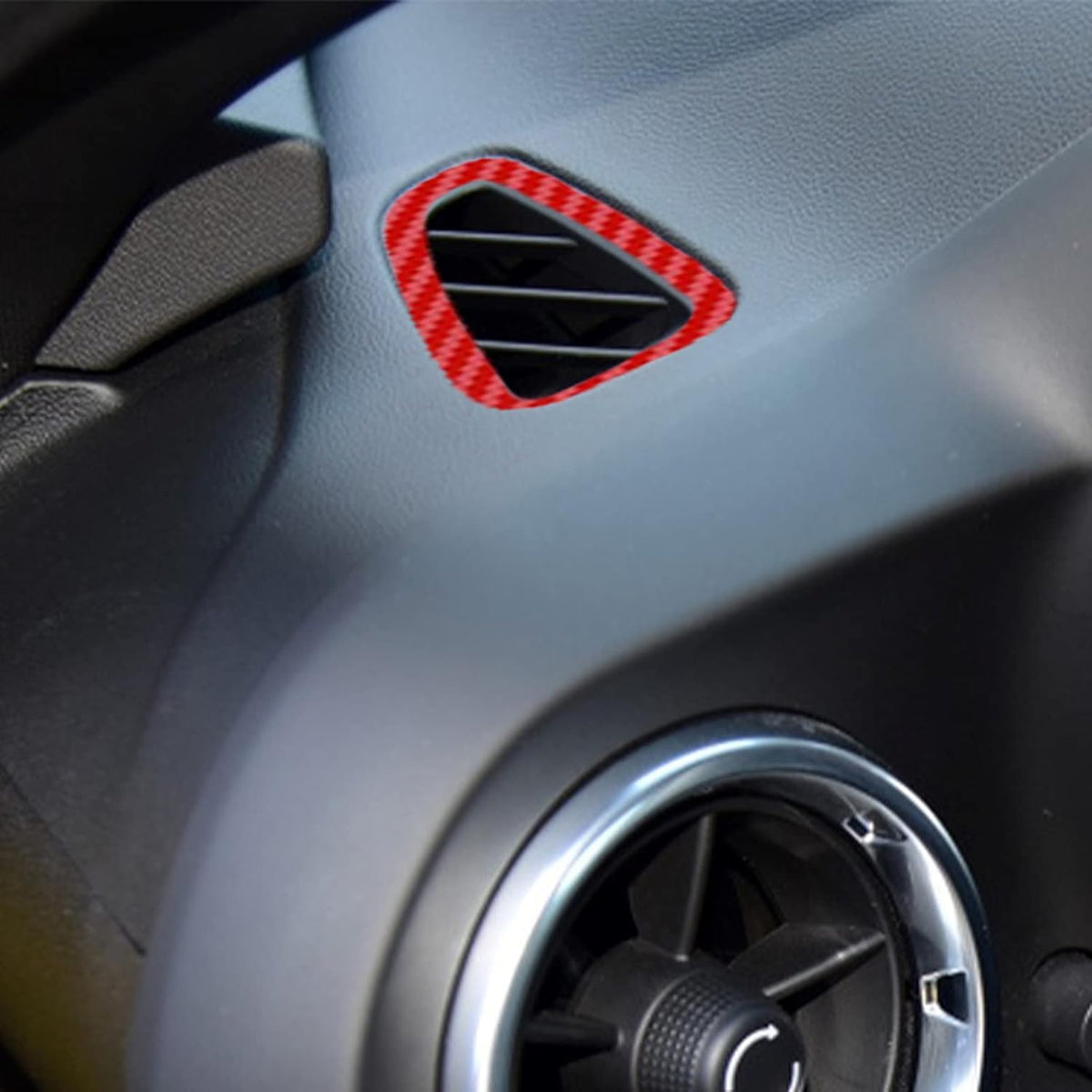 Red 28PCS Carbon Fiber Texture Vinyl Wrap Center Console Dashboard Cover Sticker Q931