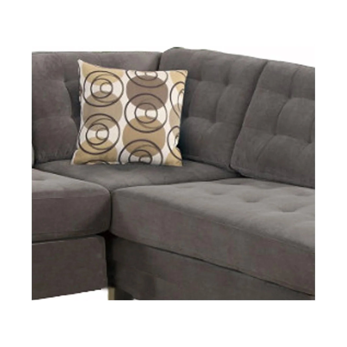 Charcoal Corduroy 2-Piece Sectional Sofa K896