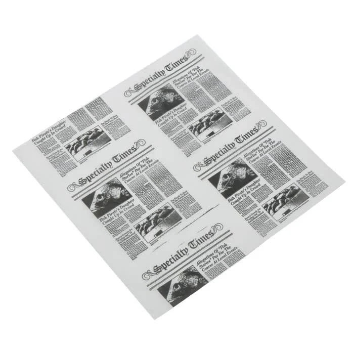 Newspaper Print Sandwich Wrap Paper - 1000/Pack Z212