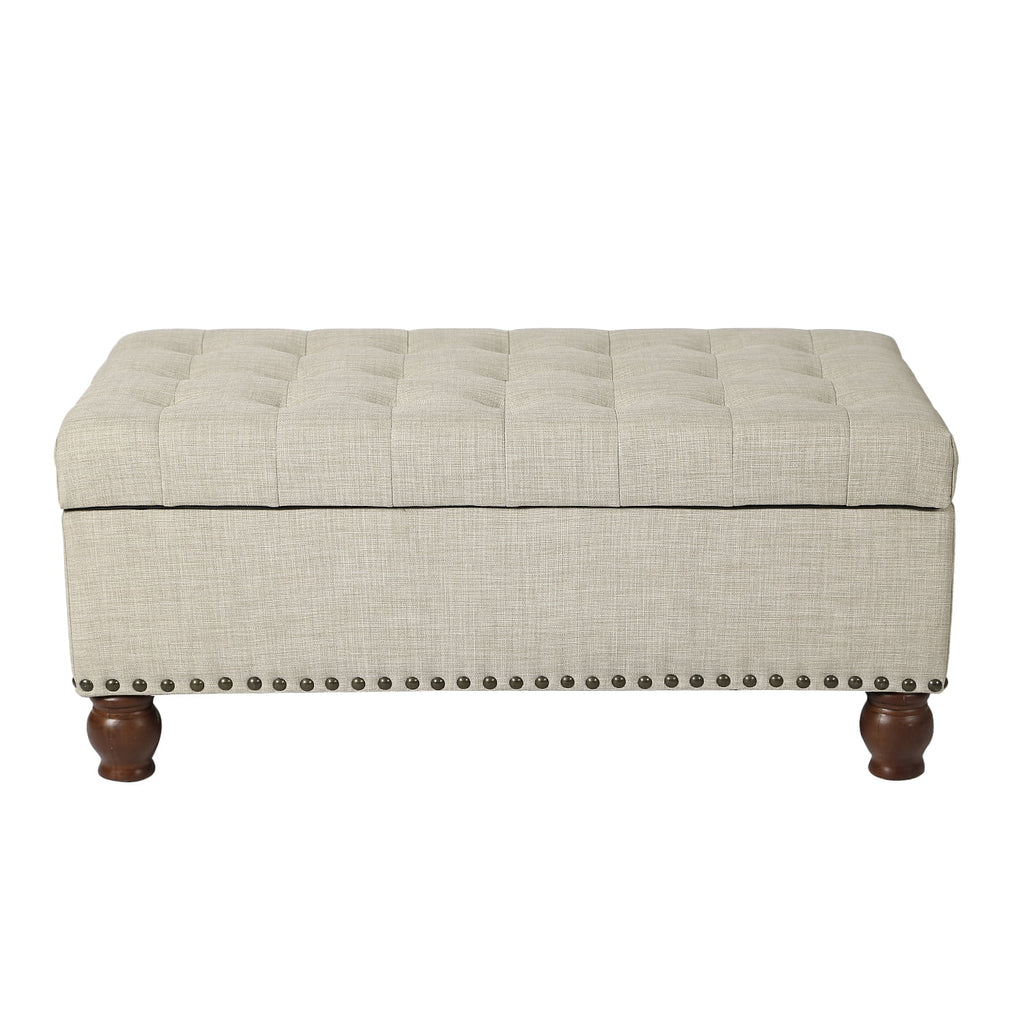 Rusty Brown Tufted Storage Ottoman Bench N5008