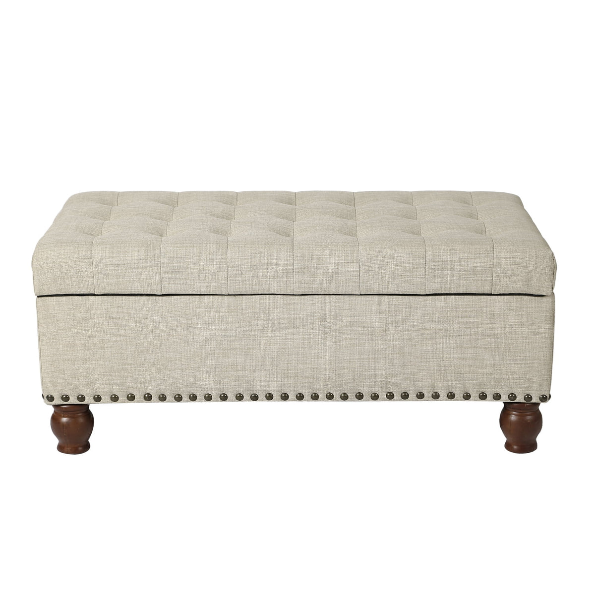 Rusty Brown Tufted Storage Ottoman Bench N5008