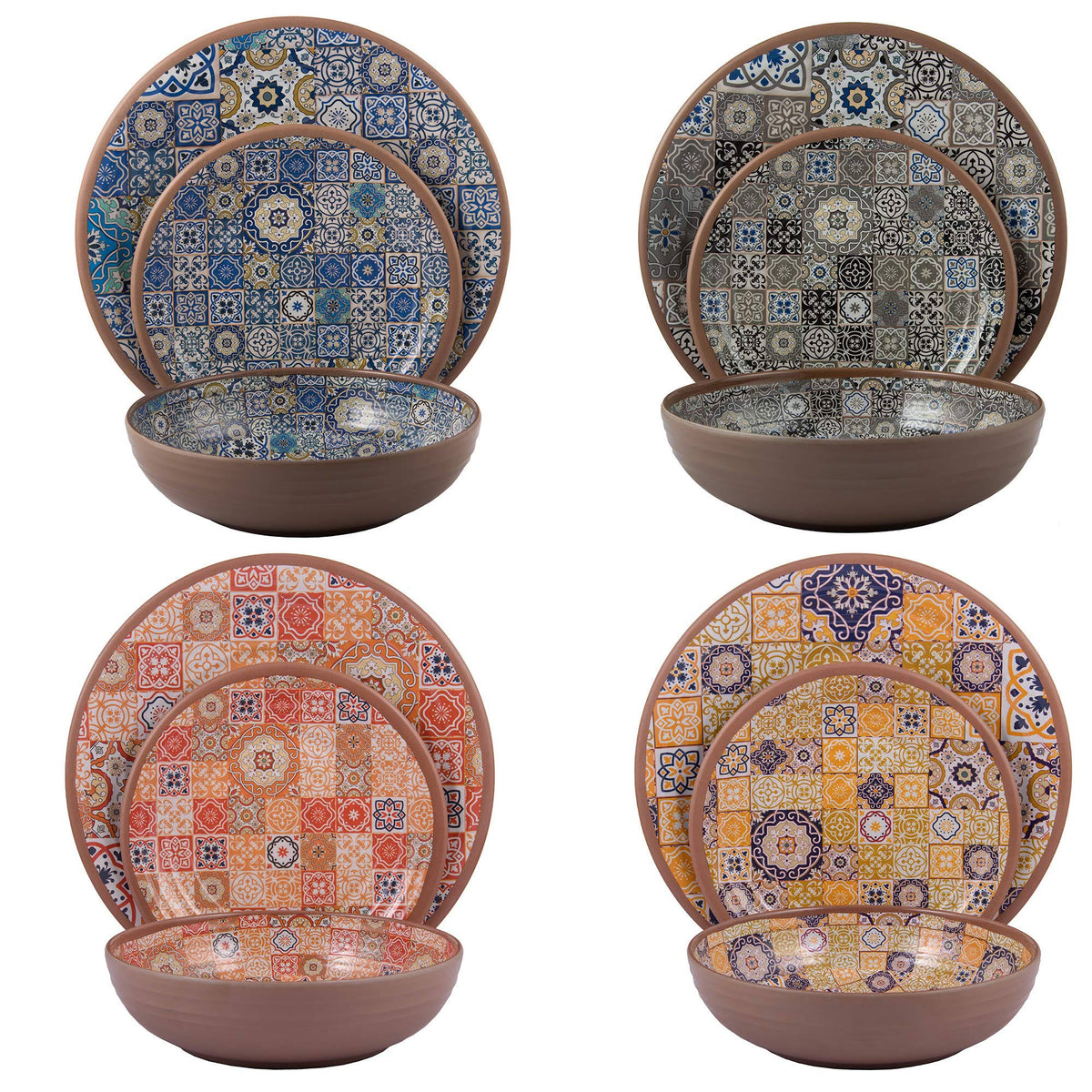 36-Piece Melamine Dinnerware Set Multicolor I500