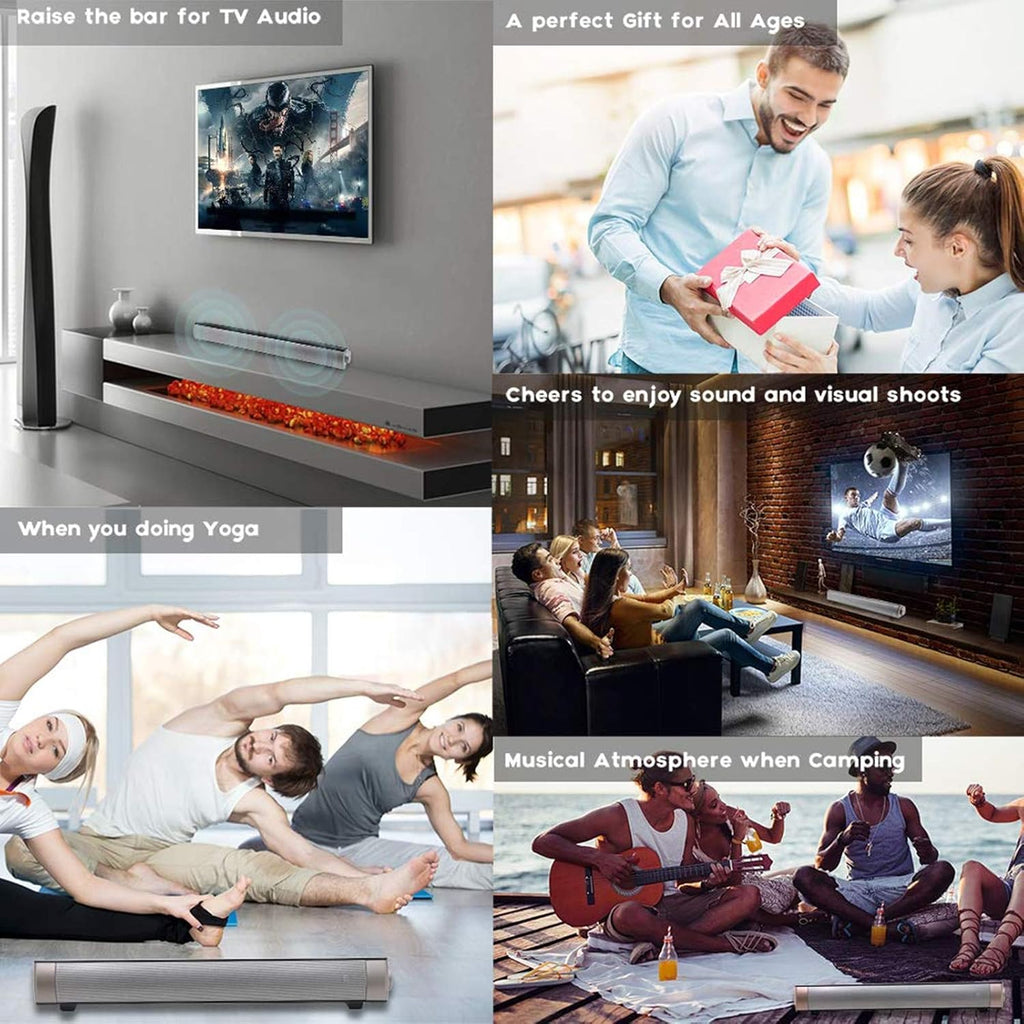 Wired and Wireless Bluetooth Sound Bar with Mic, Pack of 2 Q530