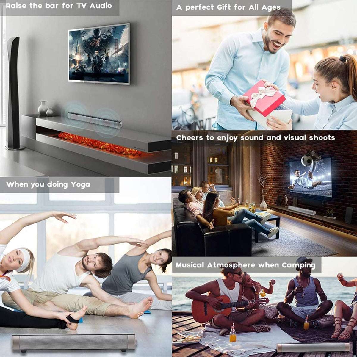 Wired and Wireless Bluetooth Sound Bar with Mic, Pack of 2 Q530