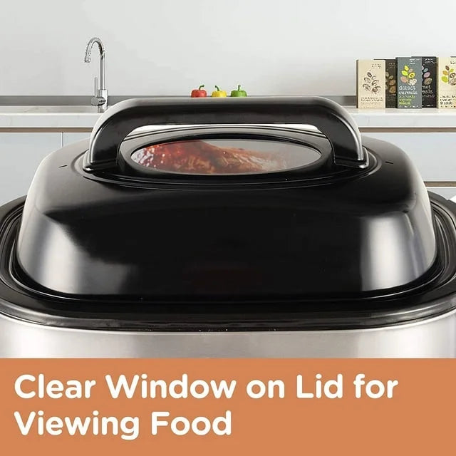 24 QT Stainless Steel Electric Roaster Oven with Self-Basting Lid L40947