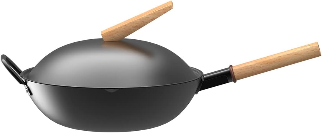 Carbon Steel Wok with Lid 12 Inch B5638